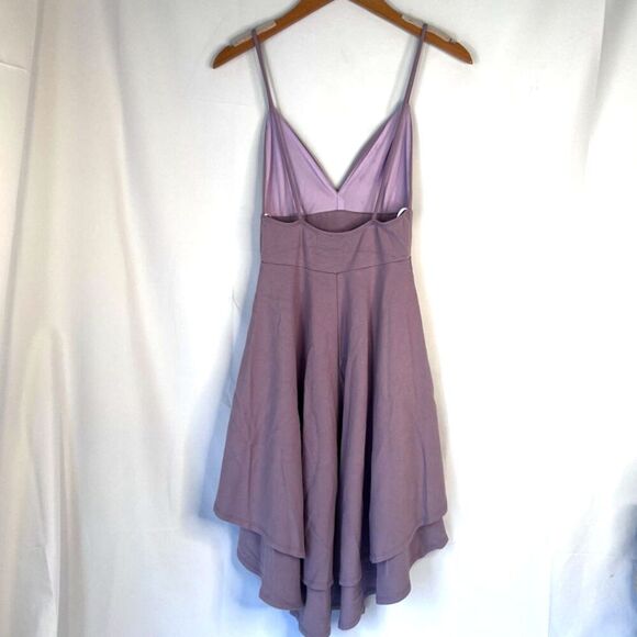 Windsor Violet Triangle Bodice High Low Layered Swirl Skirt Dress Size Small - Picture 2 of 12